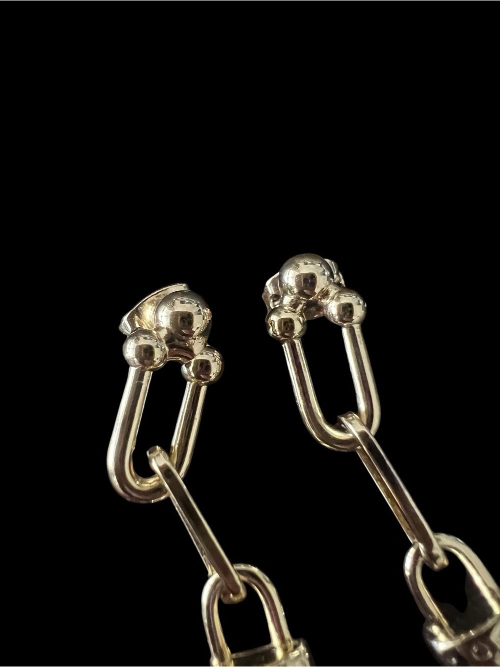 18k Gold Plated Lock Pendant Earrings - Picture 3 of 6
